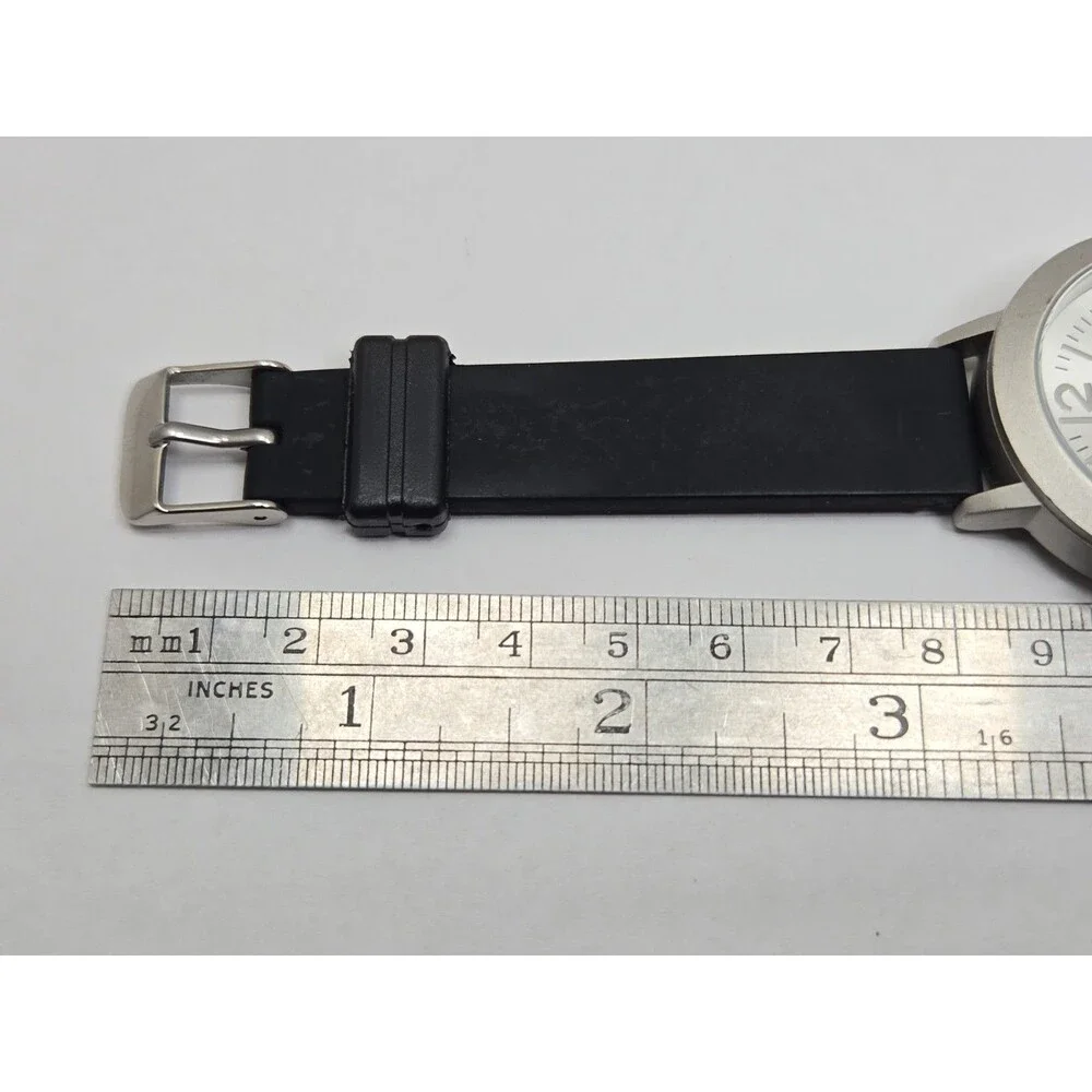 Isaac Mizrahi Live Womens Sport Analog Digital Silver Silicone Watch New Battery